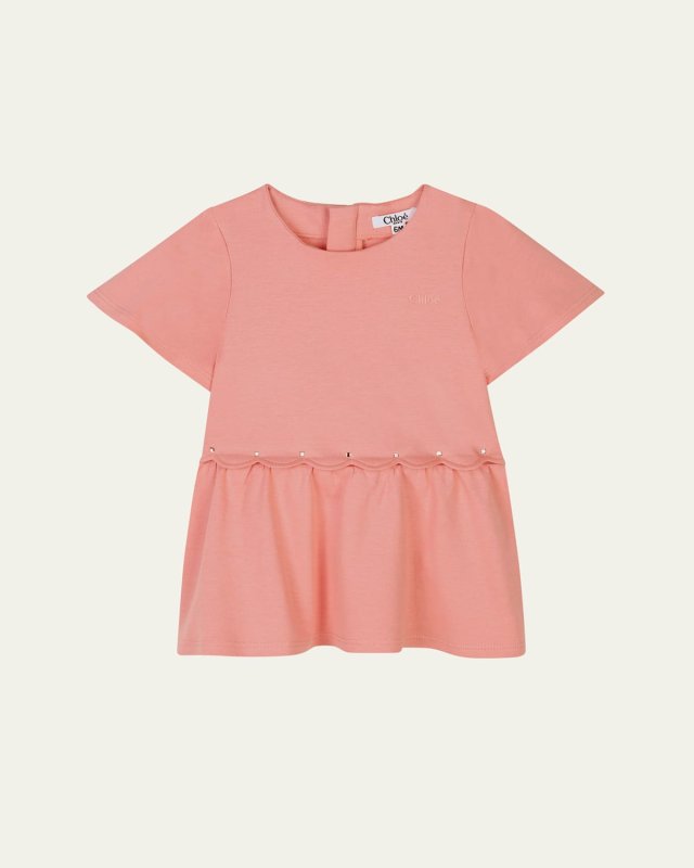 Girl's Embellished Short-Sleeve Dress, Size 12M-3